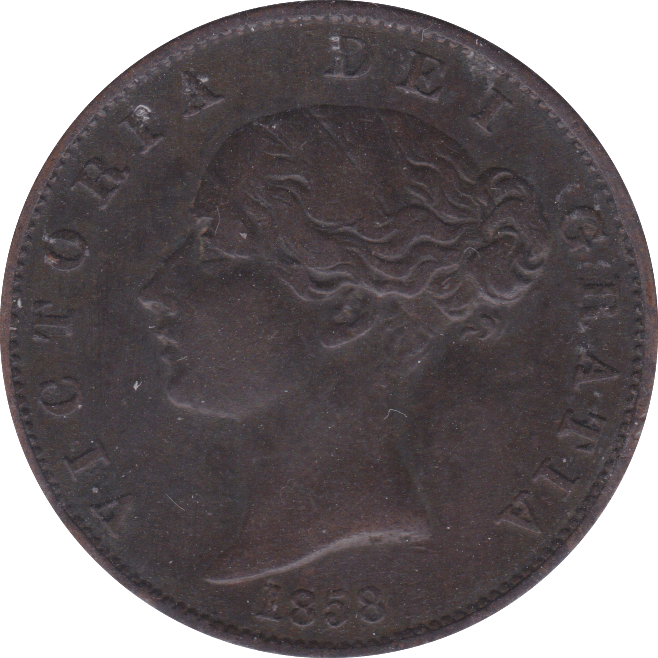 1858 HALFPENNY ( VF ) A - Halfpenny - Cambridgeshire Coins