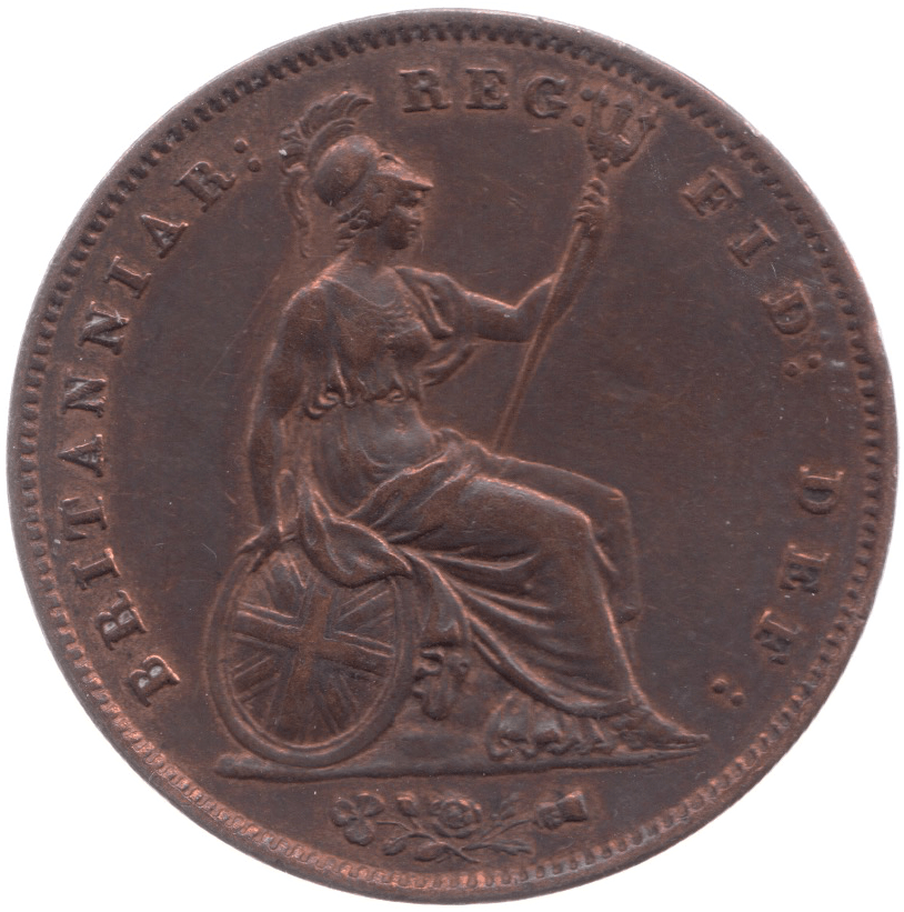 1858 PENNY ( AUNC ) 1 CLEANED - Penny - Cambridgeshire Coins