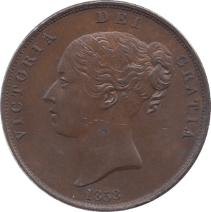 1858 PENNY ( AUNC ) 2 - Penny - Cambridgeshire Coins