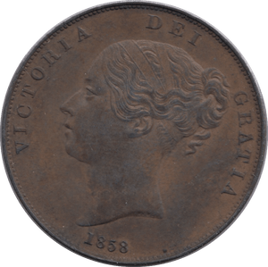 1858 PENNY ( AUNC ) - Penny - Cambridgeshire Coins