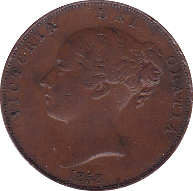 1858 PENNY ( EF ) B - Penny - Cambridgeshire Coins