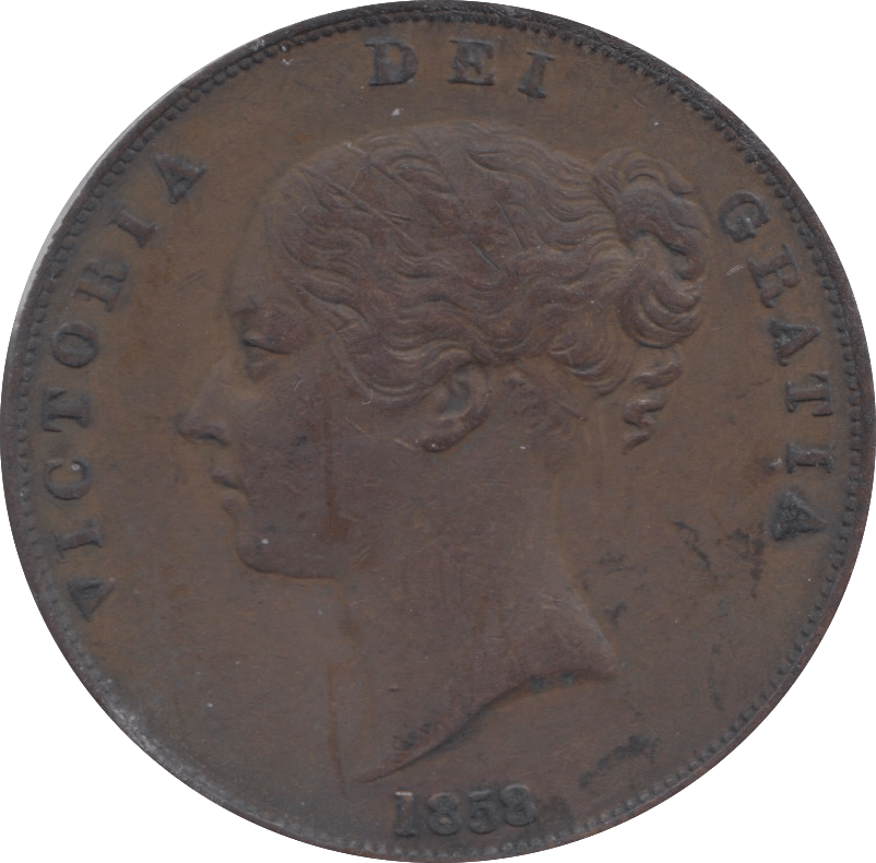 1858 PENNY ( VF ) 3 - Penny - Cambridgeshire Coins