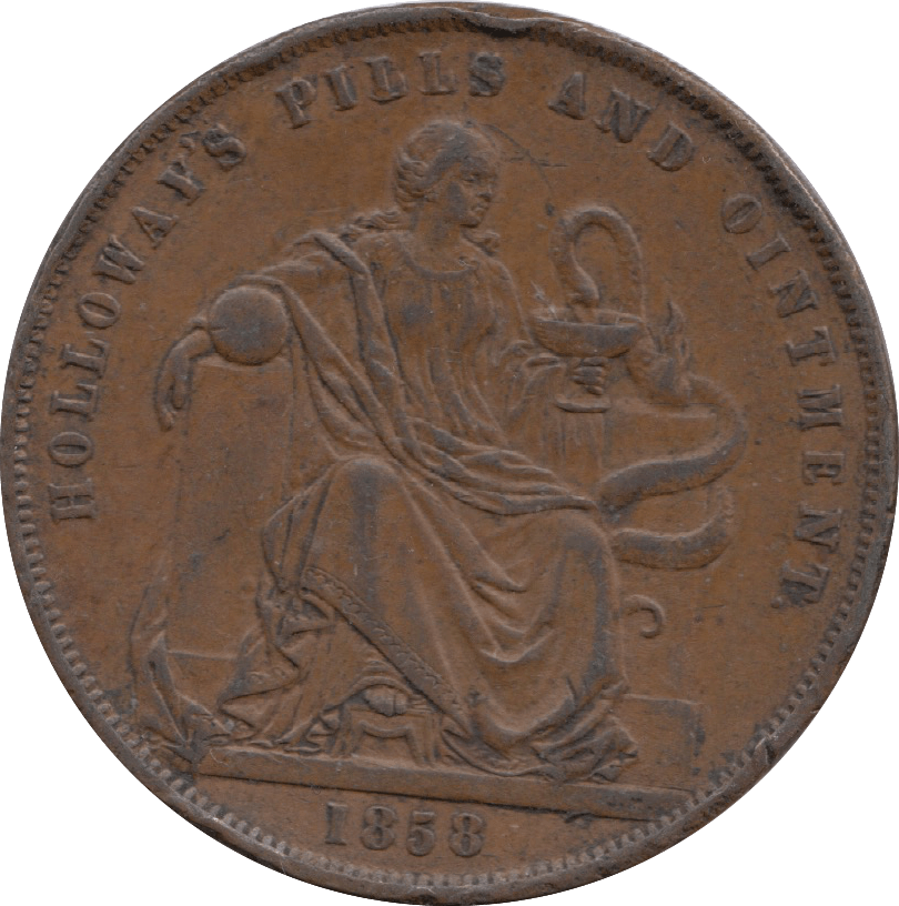 1858 Professor Holloway Penny Token - Token - Cambridgeshire Coins