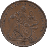 1858 Professor Holloway Penny Token - Token - Cambridgeshire Coins