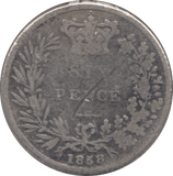 1858 SIXPENCE ( FAIR ) - Sixpence - Cambridgeshire Coins