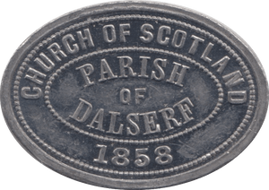 1858 TOKEN PARISH OF TALSERF SCOTLAND SCOTTISH PEW TOKEN - Token - Cambridgeshire Coins