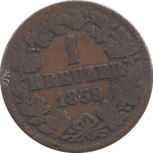 1859 AUSTRIA ONE KREUZER - WORLD COINS - Cambridgeshire Coins