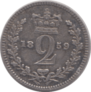 1859 MAUNDY TWO PENCE ( EF ) - Maundy Coins - Cambridgeshire Coins