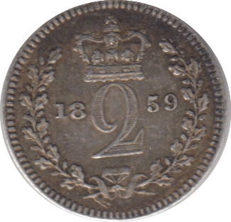 1859 MAUNDY TWO PENCE ( GVF ) 4 - Maundy coins - Cambridgeshire Coins