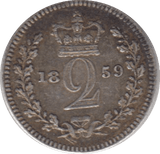 1859 MAUNDY TWO PENCE ( GVF ) 4 - Maundy coins - Cambridgeshire Coins