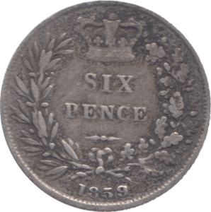 1859 SIXPENCE ( GF ) 6 - Sixpence - Cambridgeshire Coins