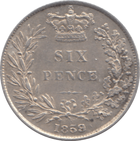 1859 SIXPENCE ( GVF ) 11 - sixpence - Cambridgeshire Coins
