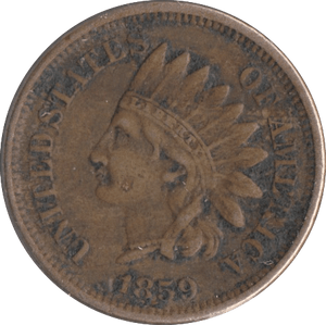 1859 USA ONE CENT - WORLD COINS - Cambridgeshire Coins