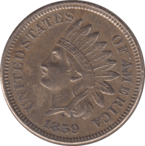 1859 USA ONE CENT - WORLD COINS - Cambridgeshire Coins