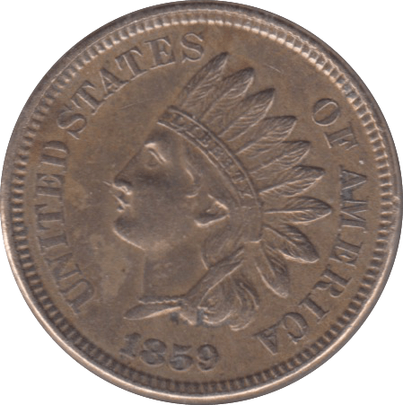 1859 USA ONE CENT - WORLD COINS - Cambridgeshire Coins