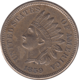 1859 USA ONE CENT - WORLD COINS - Cambridgeshire Coins