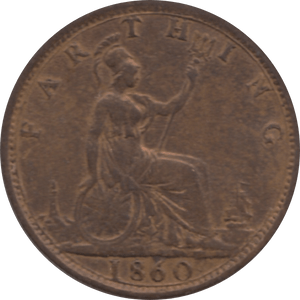 1860 FARTHING 2 ( EF ) 93 - Farthing - Cambridgeshire Coins