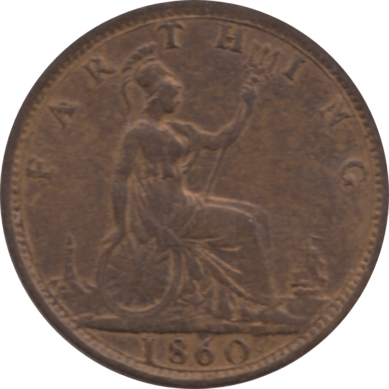 1860 FARTHING 2 ( EF ) 93 - Farthing - Cambridgeshire Coins