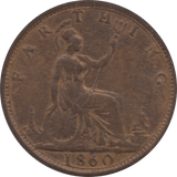 1860 FARTHING 2 ( EF ) 93 - Farthing - Cambridgeshire Coins