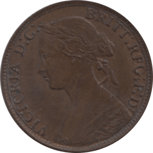 1860 FARTHING 2 TOOTHED BORDER ( AUNC ) 93 - Farthing - Cambridgeshire Coins