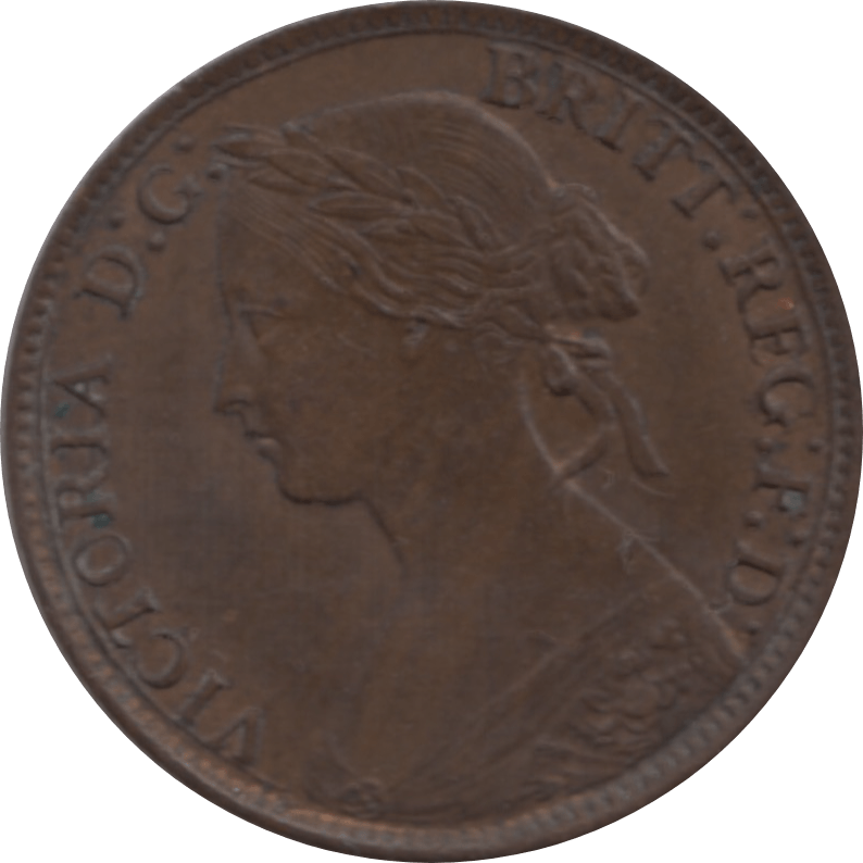 1860 FARTHING 2 TOOTHED BORDER ( AUNC ) 93 - Farthing - Cambridgeshire Coins