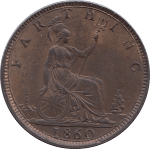 1860 FARTHING ( BU ) TOOTHED BEAD - Farthing - Cambridgeshire Coins