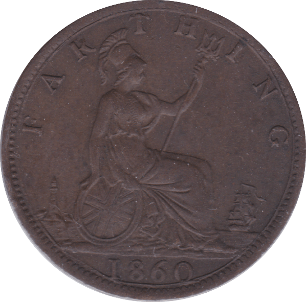 1860 FARTHING ( EF ) D - Farthing - Cambridgeshire Coins