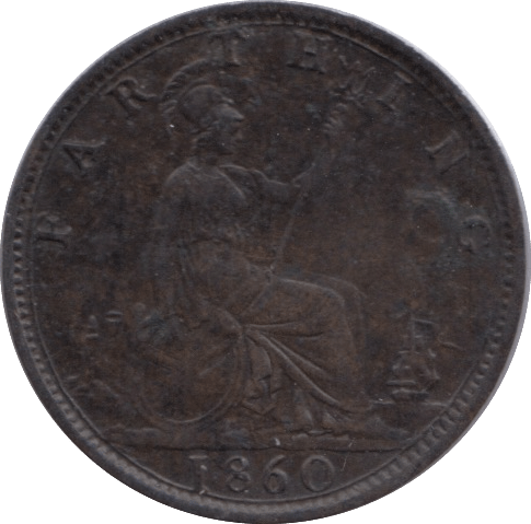 1860 FARTHING ( GVF ) - Farthing - Cambridgeshire Coins