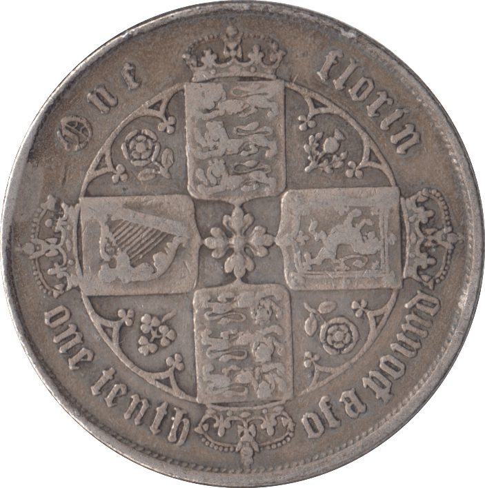 1860 FLORIN ( FINE ) - FLORIN - Cambridgeshire Coins