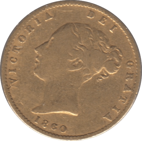 1860 GOLD HALF SOVEREIGN ( FINE ) - Half Sovereign - Cambridgeshire Coins