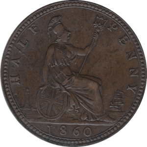1860 HALFPENNY ( AUNC ) 5 - Halfpenny - Cambridgeshire Coins