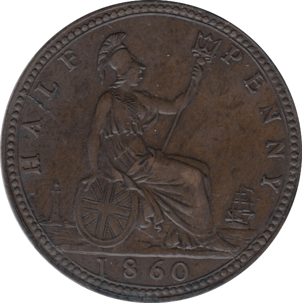 1860 HALFPENNY ( AUNC ) 5 - Halfpenny - Cambridgeshire Coins