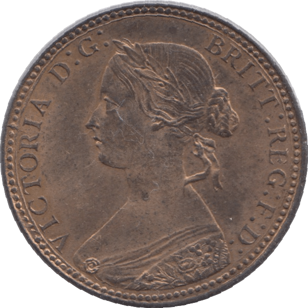 1860 HALFPENNY ( BU ) BEADED - Halfpenny - Cambridgeshire Coins