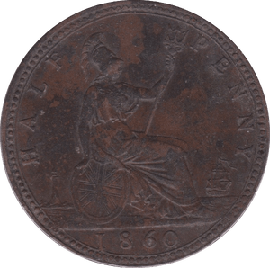 1860 HALFPENNY ( EF ) A - Halfpenny - Cambridgeshire Coins