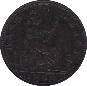 1860 HALFPENNY ( EF ) BEADED - Halfpenny - Cambridgeshire Coins