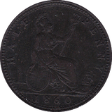1860 HALFPENNY ( EF ) BEADED - Halfpenny - Cambridgeshire Coins