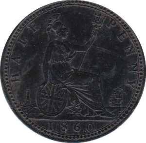 1860 HALFPENNY ( EF ) B - Halfpenny - Cambridgeshire Coins