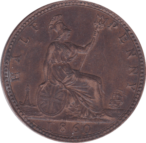 1860 HALFPENNY ( EF ) C - Halfpenny - Cambridgeshire Coins