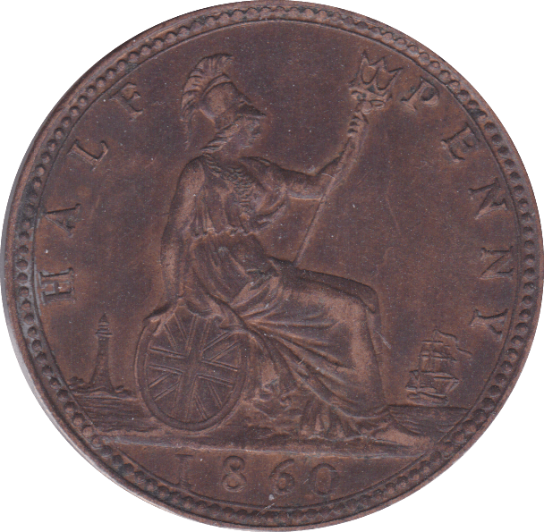 1860 HALFPENNY ( EF ) C - Halfpenny - Cambridgeshire Coins