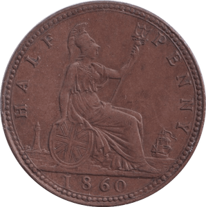 1860 HALFPENNY ( EF ) - Halfpenny - Cambridgeshire Coins