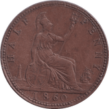 1860 HALFPENNY ( EF ) - Halfpenny - Cambridgeshire Coins