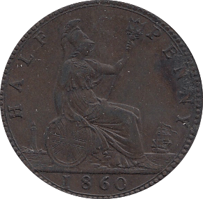1860 HALFPENNY ( EF ) - Halfpenny - Cambridgeshire Coins