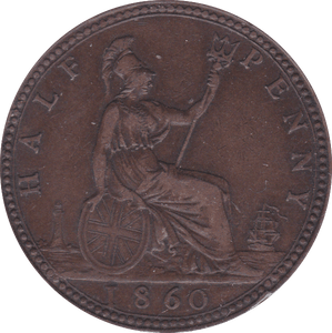 1860 HALFPENNY ( GVF ) - Halfpenny - Cambridgeshire Coins