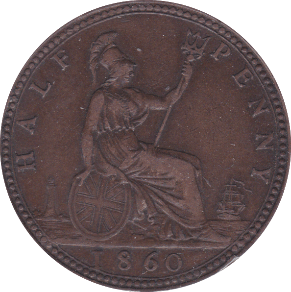 1860 HALFPENNY ( GVF ) - Halfpenny - Cambridgeshire Coins
