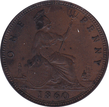 1860 PENNY ( EF ) - Penny - Cambridgeshire Coins