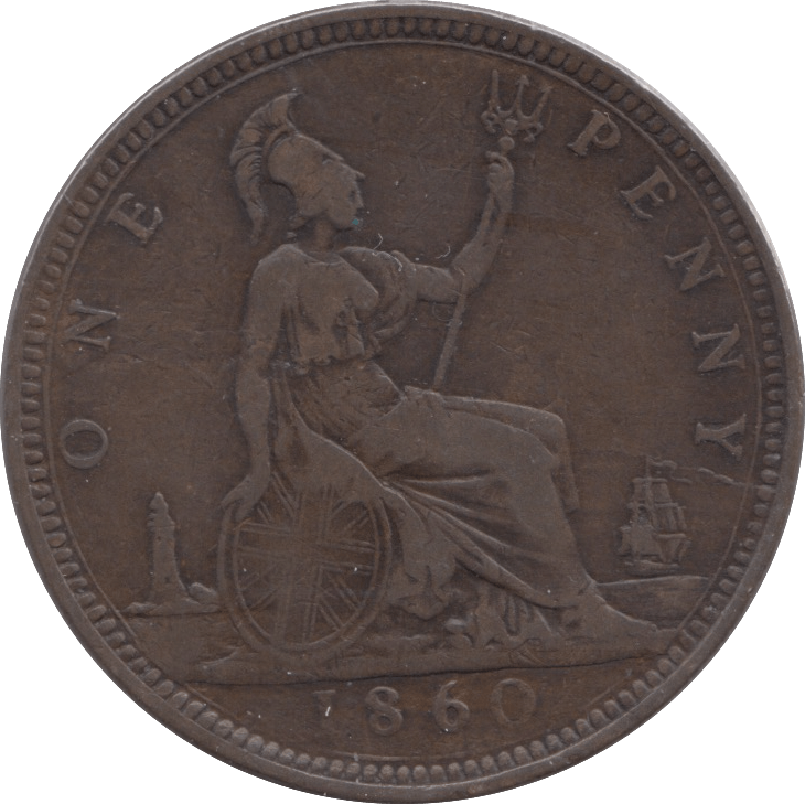 1860 PENNY ( FINE ) TOOTHED - Penny - Cambridgeshire Coins