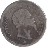 1860 SILVER 50 CENTESIMI ITALY - SILVER WORLD COINS - Cambridgeshire Coins