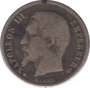 1860 SILVER 50 CENTS FRANCE - SILVER WORLD COINS - Cambridgeshire Coins