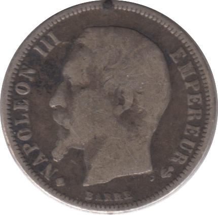 1860 SILVER 50 CENTS FRANCE - SILVER WORLD COINS - Cambridgeshire Coins