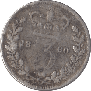 1860 SILVER THREEPENCE ( FAIR ) - Threepence - Cambridgeshire Coins